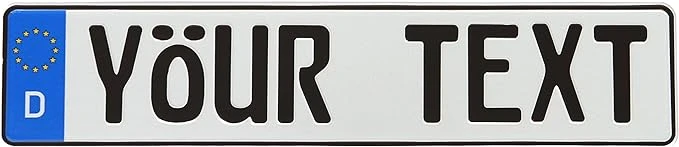 Custom European Country Sidebar License Plate