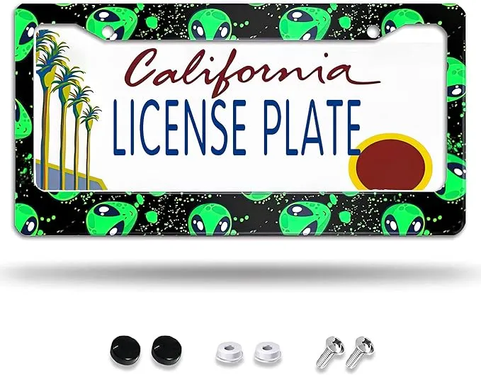 Marco de matrícula OVNI de extraterrestres interesantes