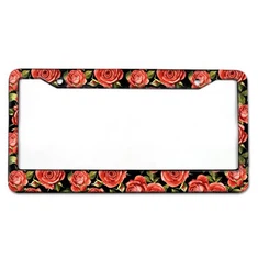 Soporte para matrícula estándar americano con agujero redondo rosa